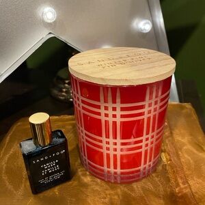 S+F Candle 10oz Single Wick Winter Pine 10oz Etched glass-15ml S+F Roller ball